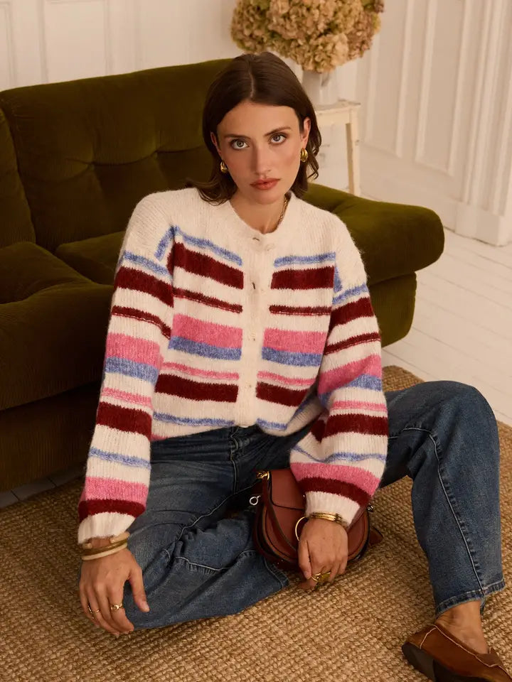 Gestreifte Strickjacke In APRIL 1986
