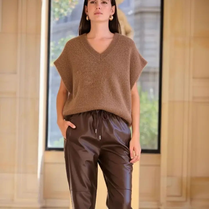 Pullunder Taupe aus Mohair