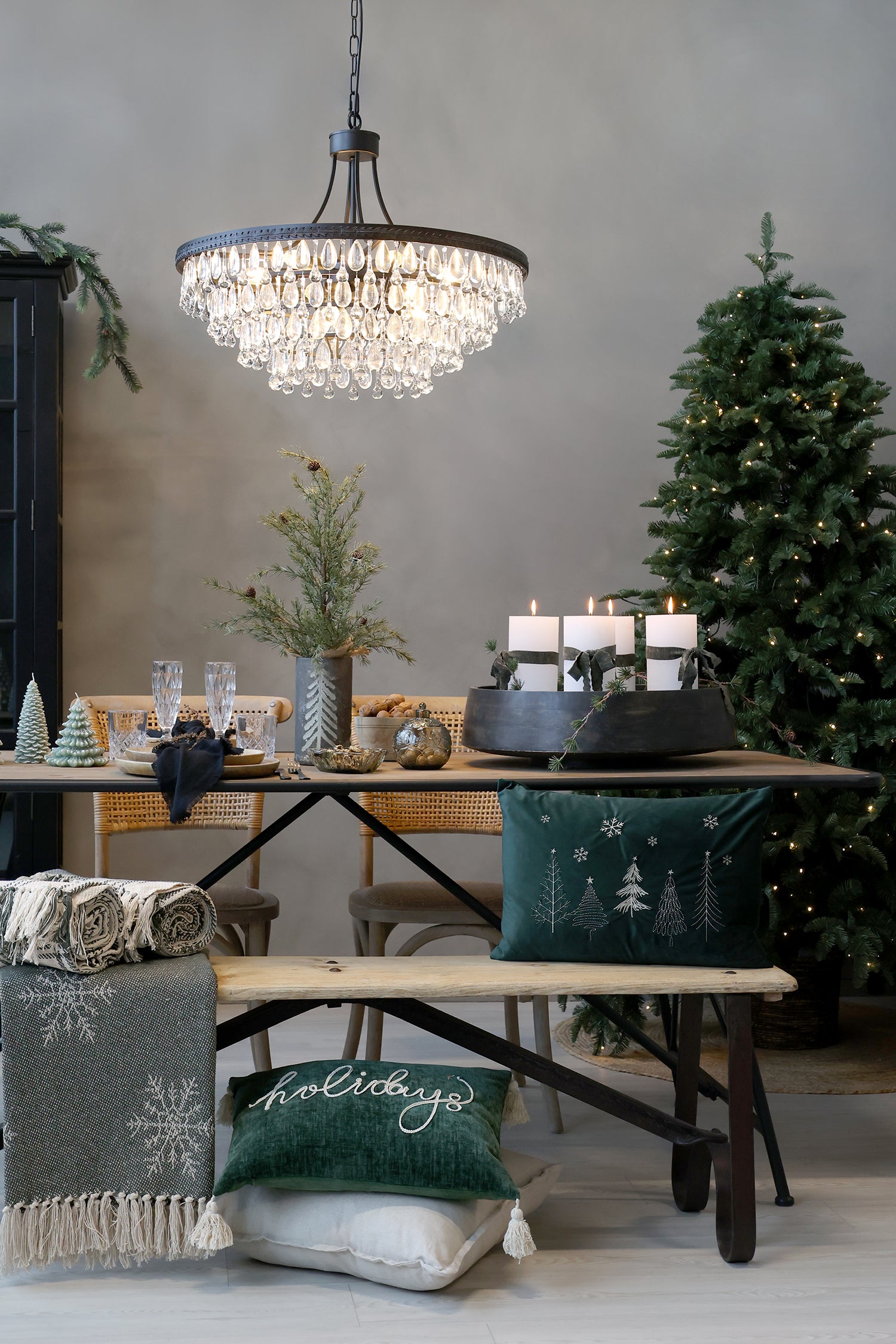 Kissebezug mit Weihnachtsbäumen