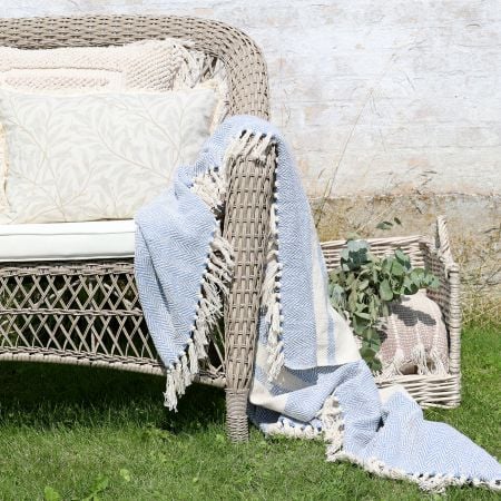 Decke blau Chick Antique L150/B130 cm