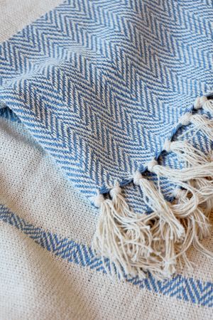 Decke blau Chick Antique L150/B130 cm