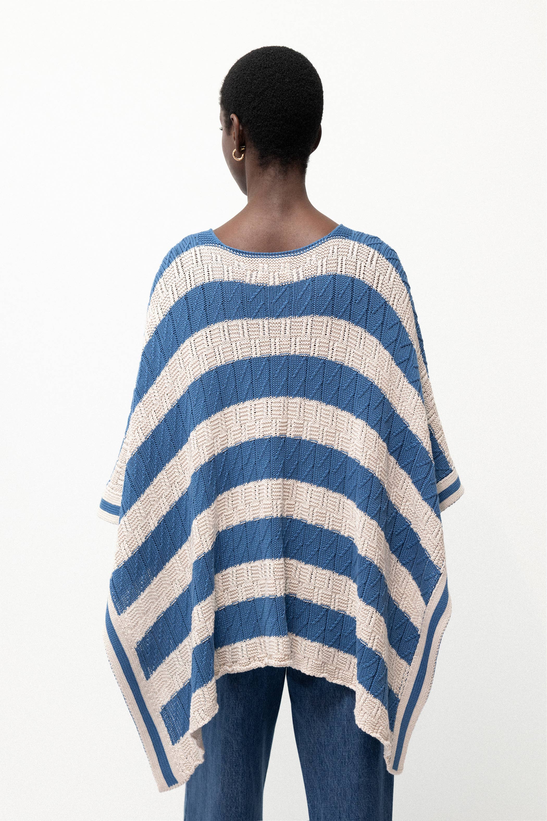 Strukturiertes Strick Poncho (446683-170)