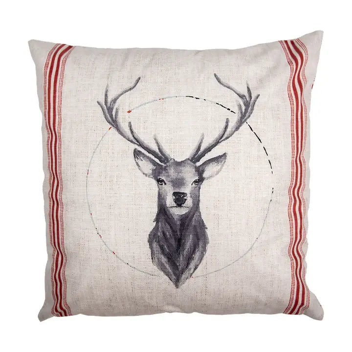 Kissenbezug 45x45 cm Beiges Hirschkissen aus Polyester / ohne Inlay