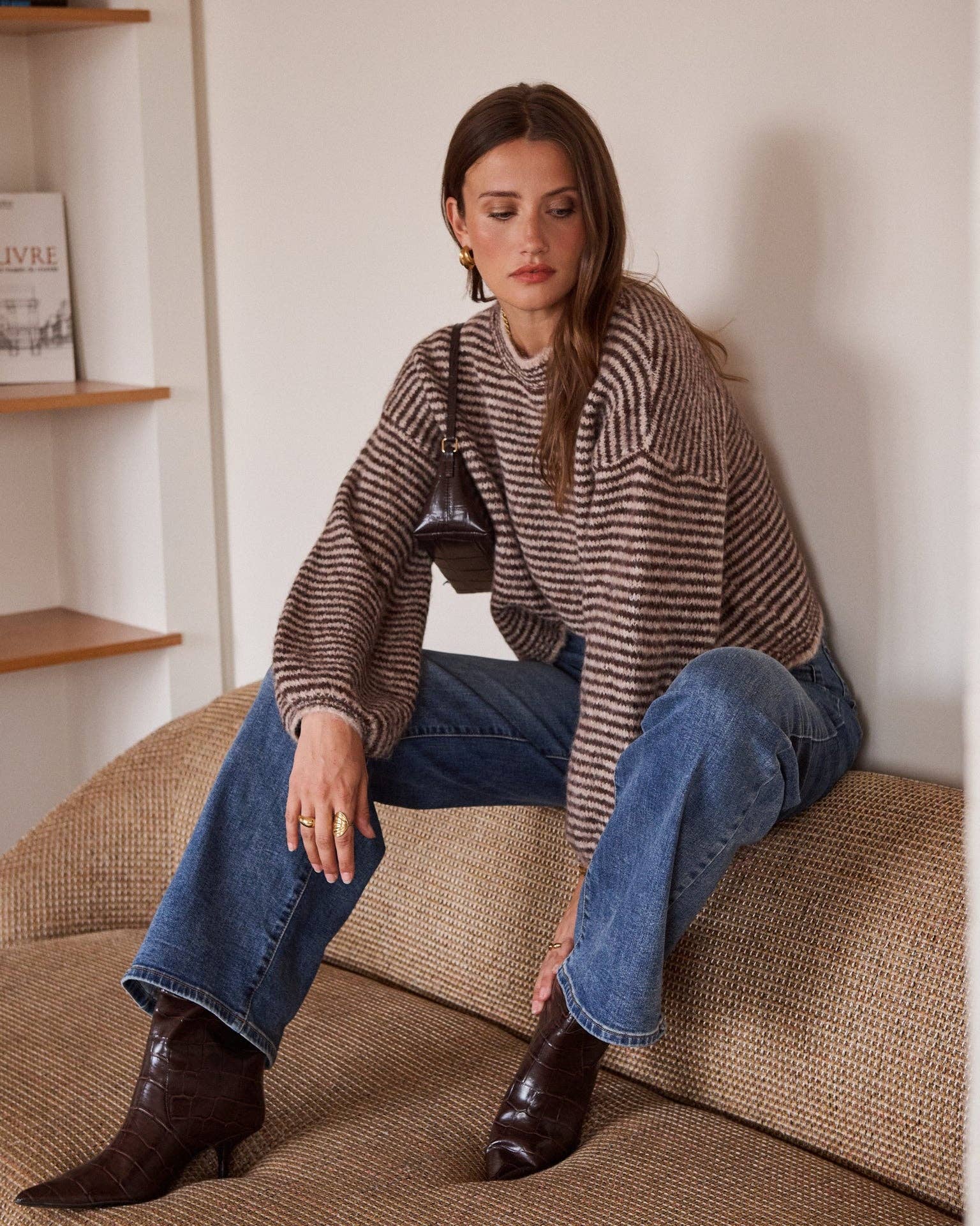 Strickpullover gestreift