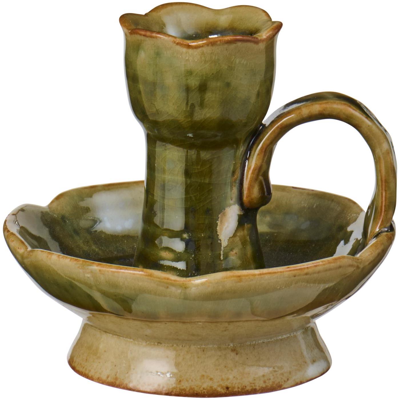 Kerzenhalter für 2,2cm Kerze olivengrünes Farbspiel