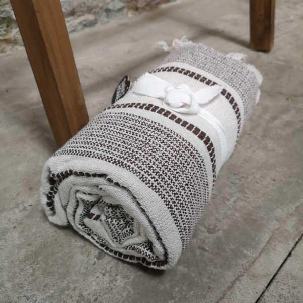 Dala recyceltes Plaid natur/braun
