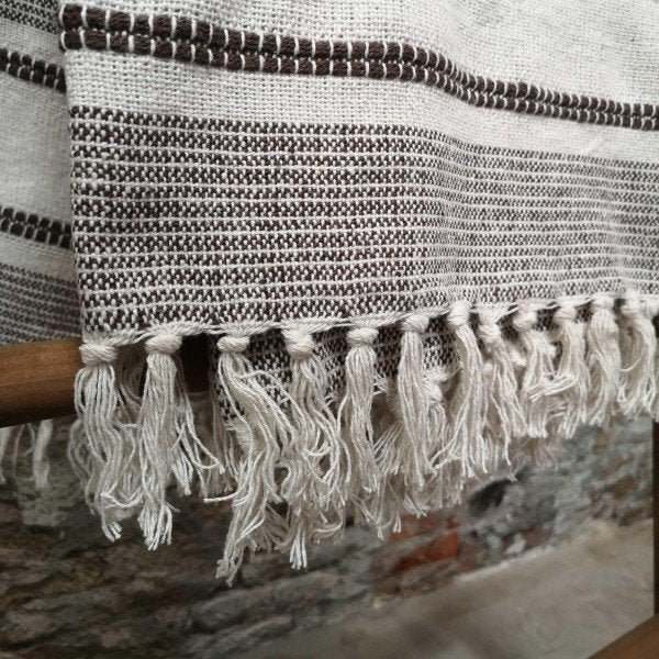 Dala recyceltes Plaid natur/braun