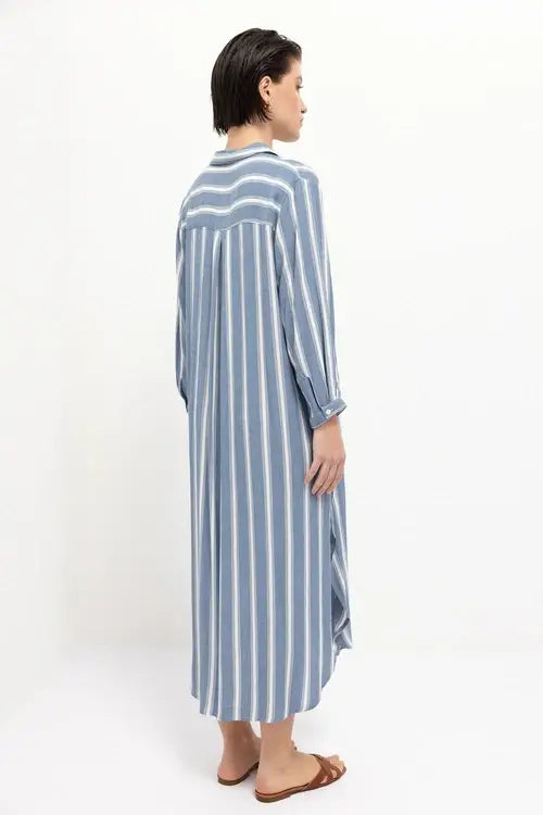Gestreiftes Hemdkleid (402458-273): M
