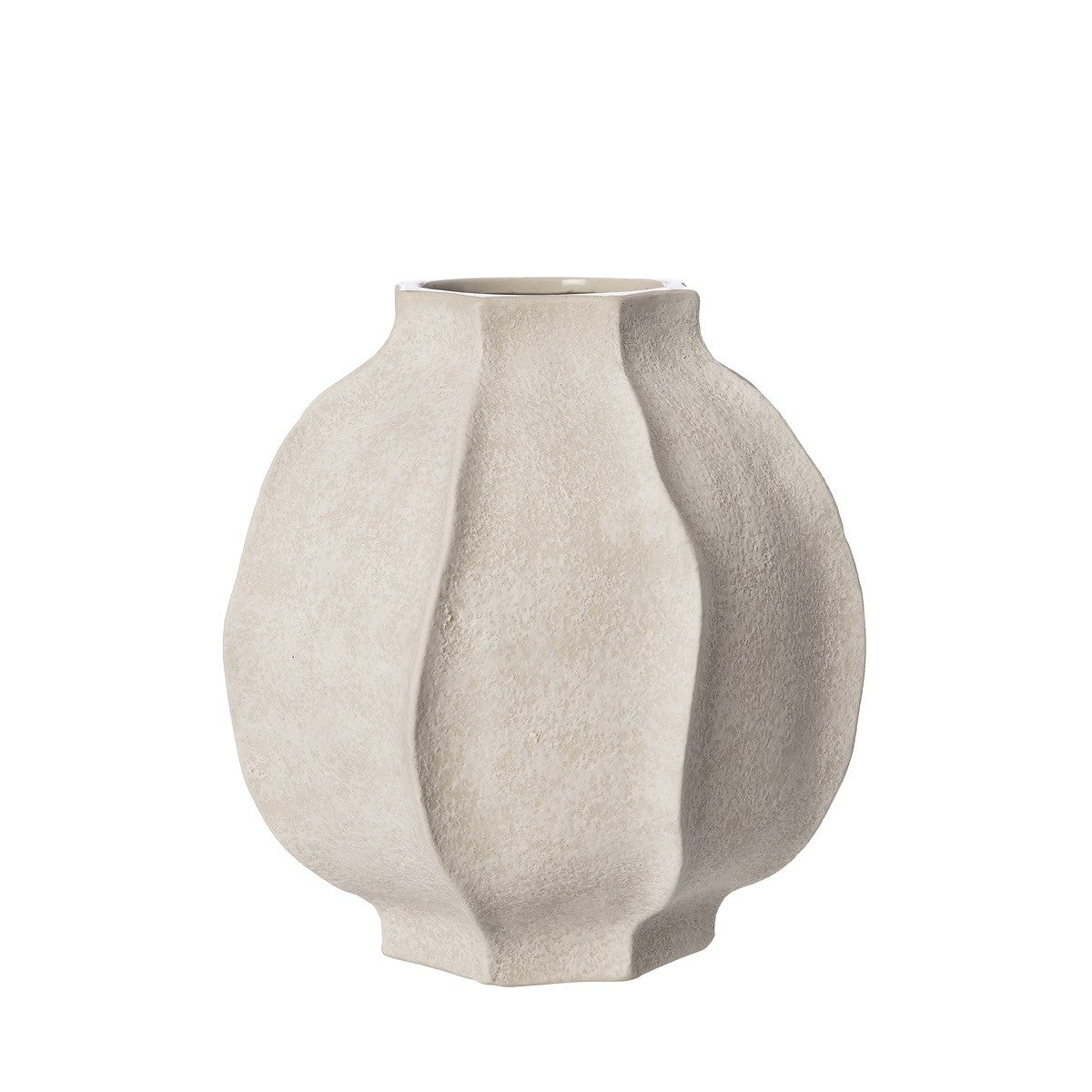 VASE Steingut von ERNST naturweiß