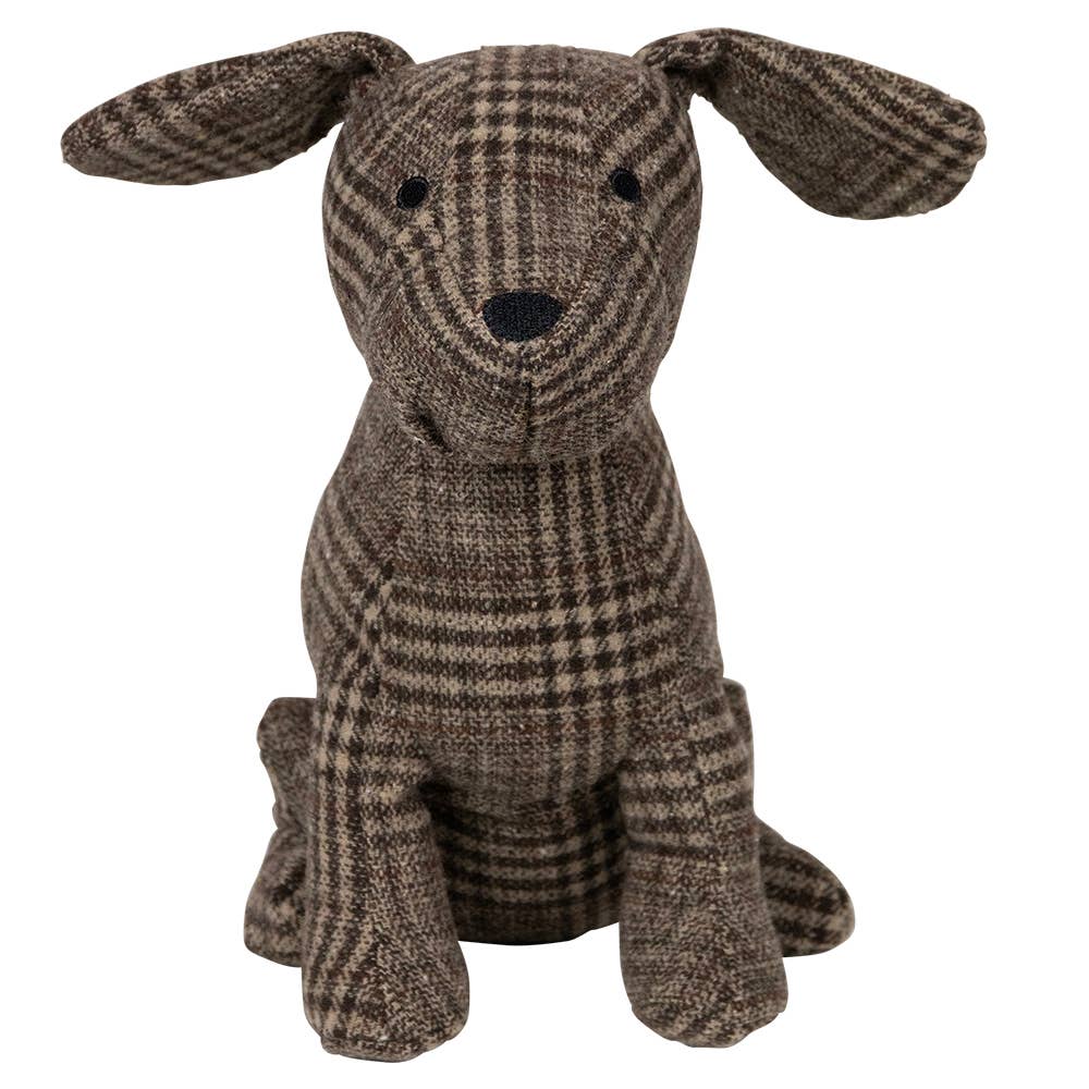 Türstopper Hund kariert 21 x 16 x 26 cm