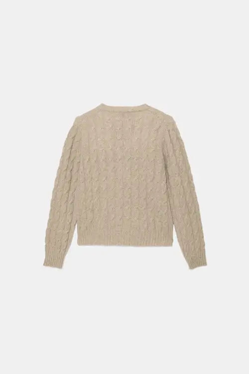 Cardigan mit Zopfmuster beige