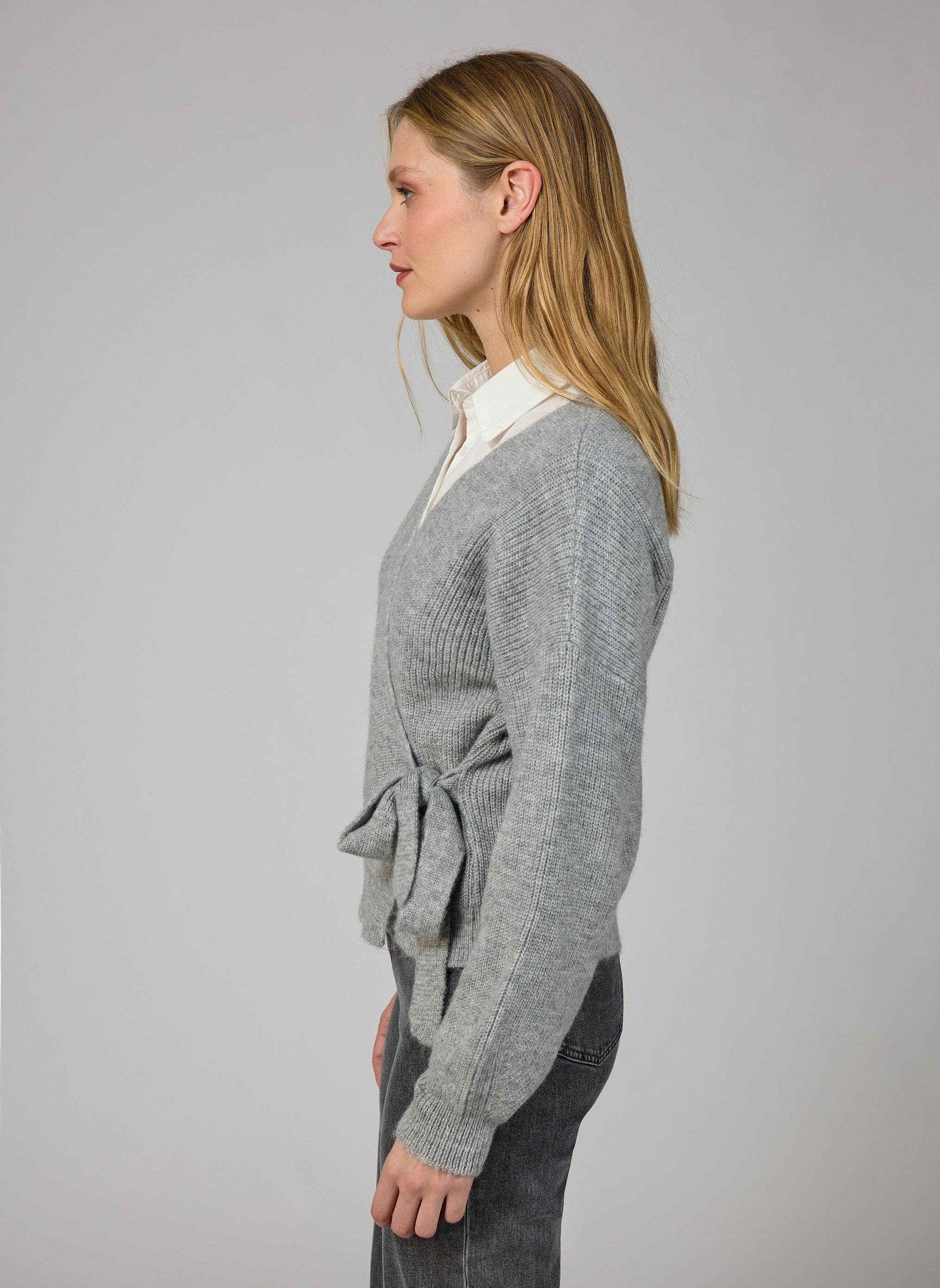 CARDIGAN LENINONA grau meliert