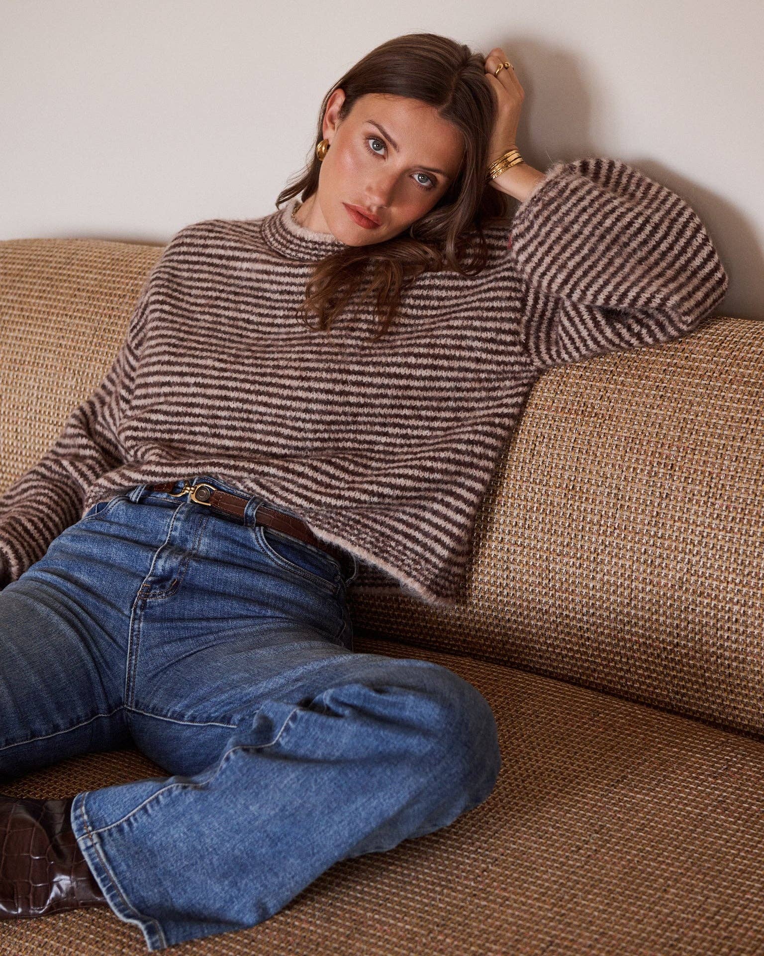 Strickpullover gestreift