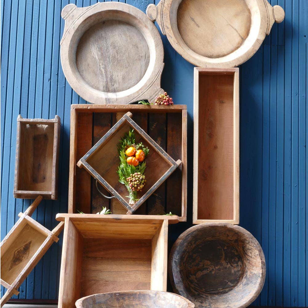 Holz schale Chapati mit griff