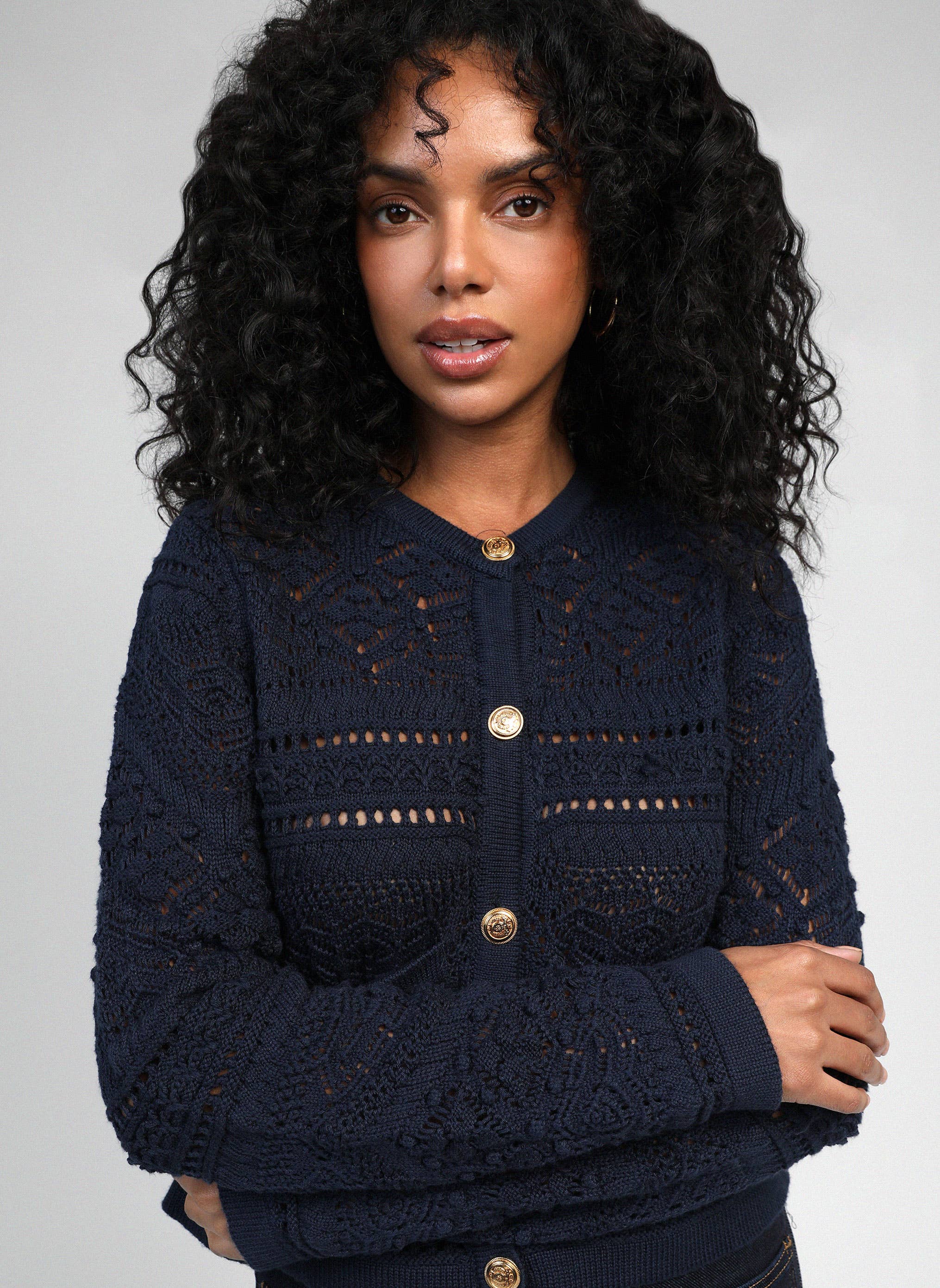 Cardigan VEFITI marineblau Strickjacke