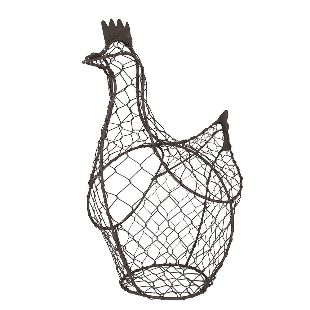 Eierkorb Huhn 25 cm Braune Küchenkörbe aus Eisen