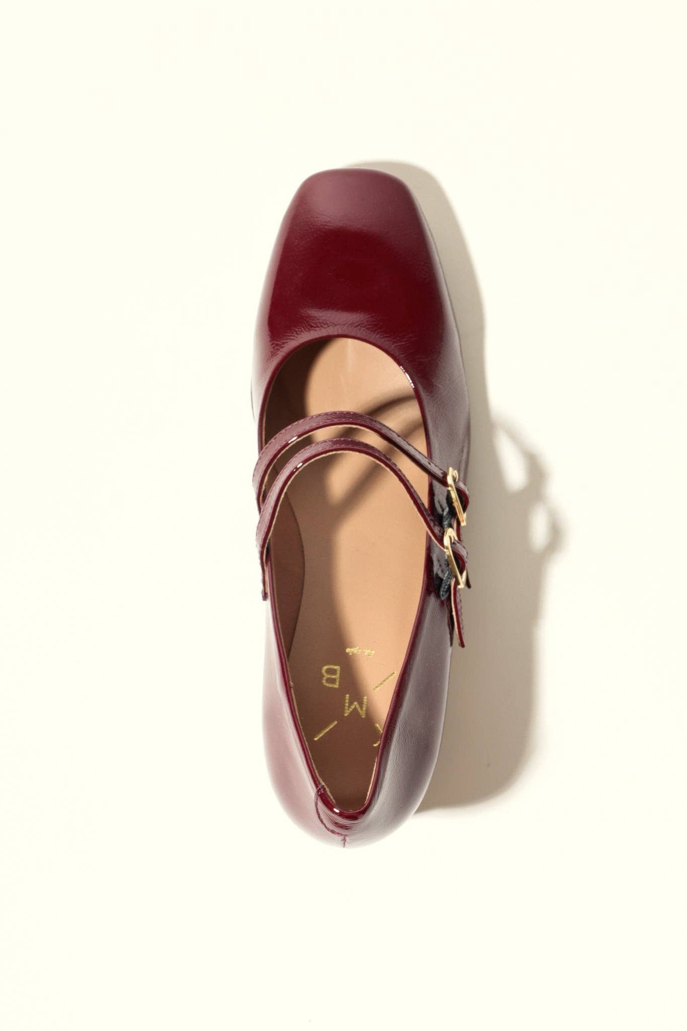 MAITE BURGUNDY – Absatzschuhe mit doppeltem Riemen im Mary-Jane-Stil