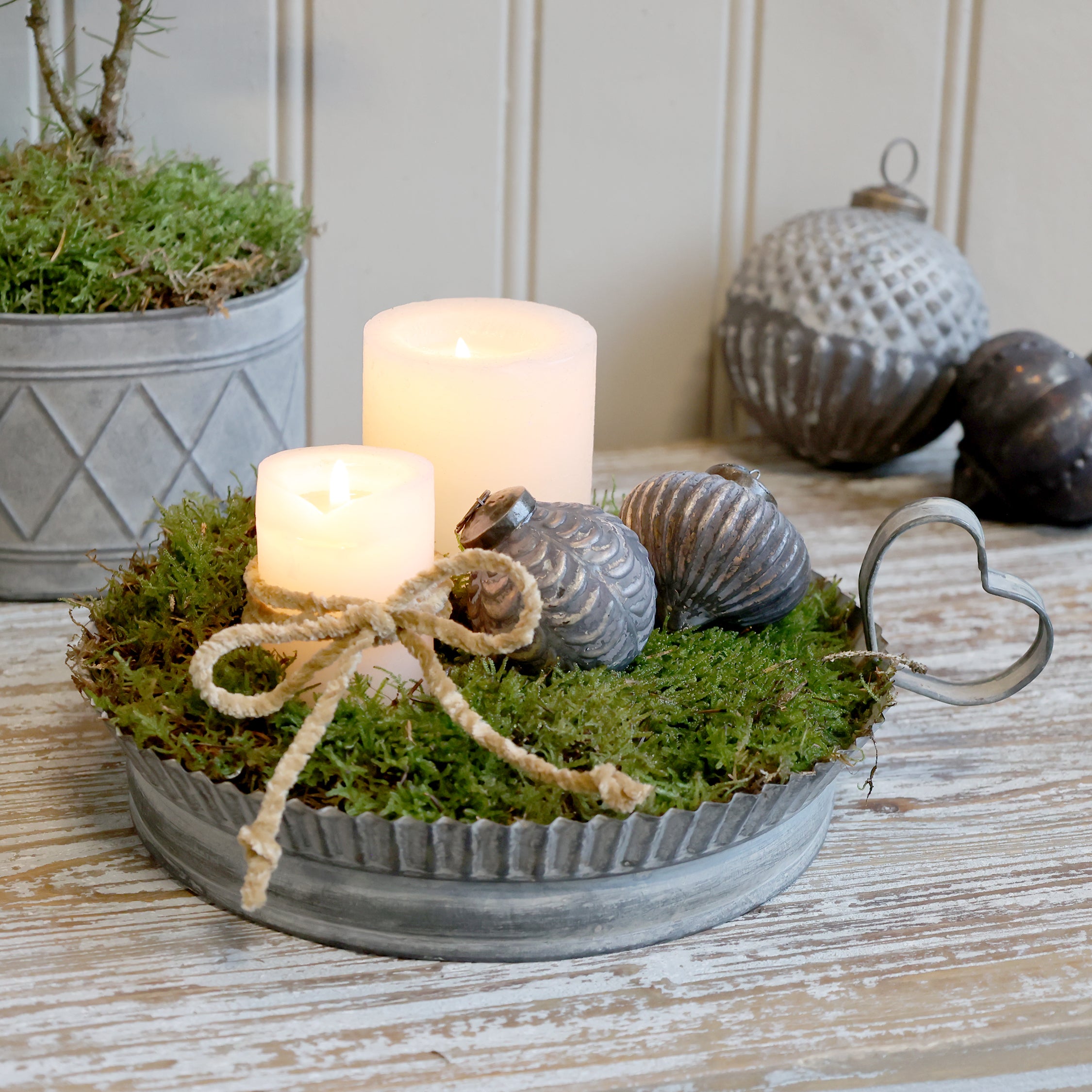 Tablett mit herzförmigen Griff Chic Antique