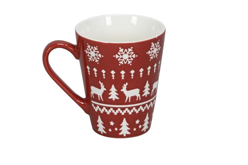 Weihnachtstasse / Becher rot weiß