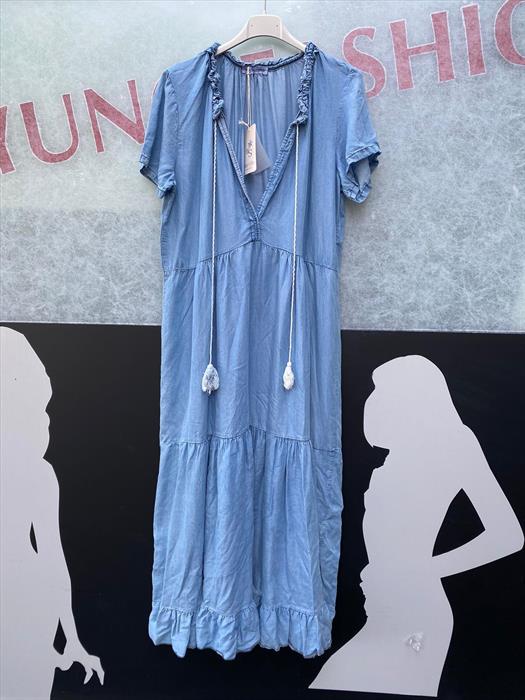 Langes Kleid im Jeanslook
