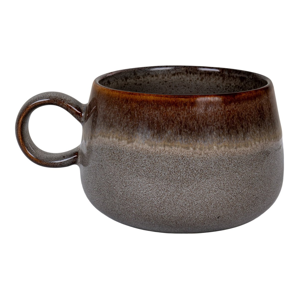 Tasse Keramik grau / braun 4-er Set