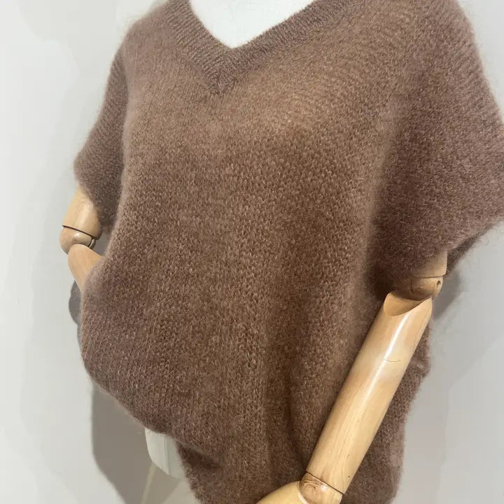 Pullunder Taupe aus Mohair