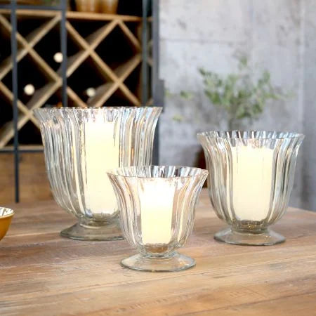 Windlicht Glas auf Fuß von Chic Antique