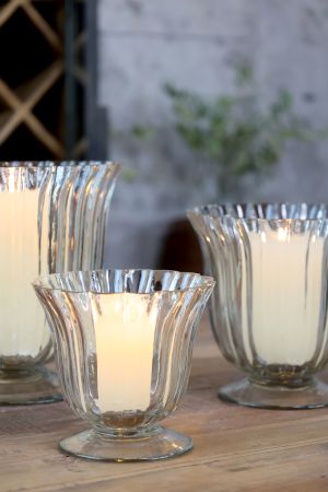 Windlicht Glas auf Fuß von Chic Antique