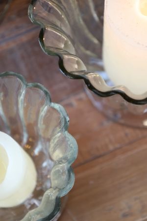 Windlicht Glas auf Fuß von Chic Antique
