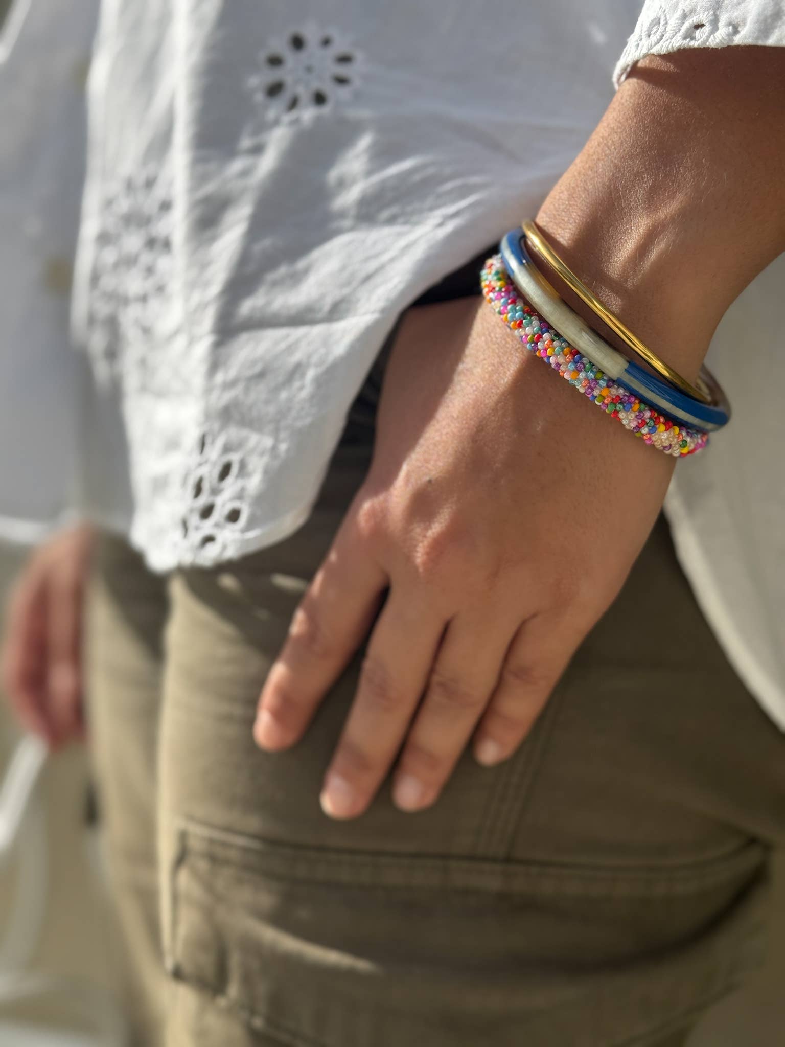 Nepalesisches Armband Glasperlen E32