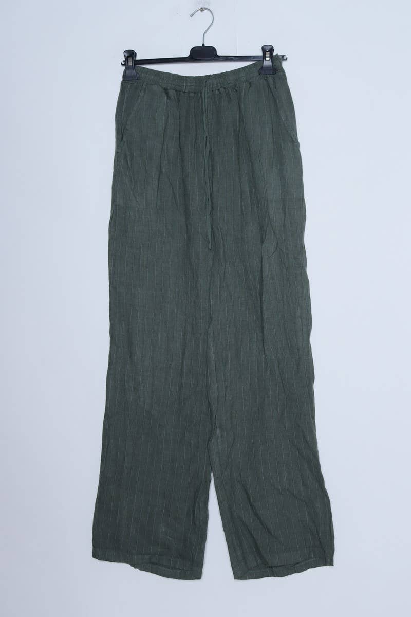 Leinenhose gestreift mit Taschen und Gummizug