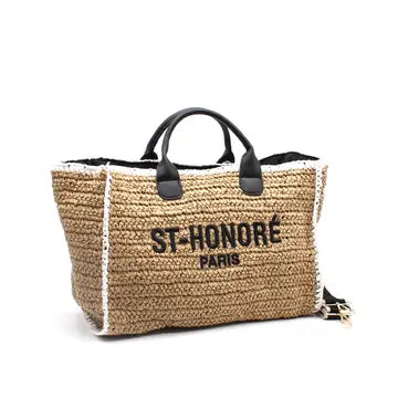 CROCHET St-Honore zweifarbige gewebte Tragetasche