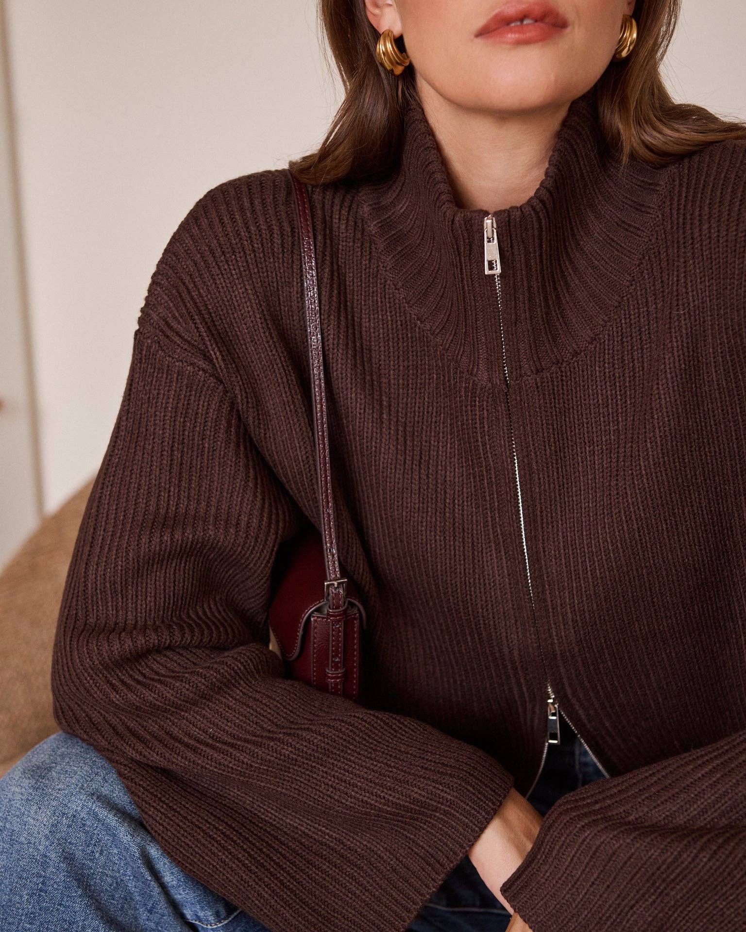 Strickjacke mit Reißverschluss Andy