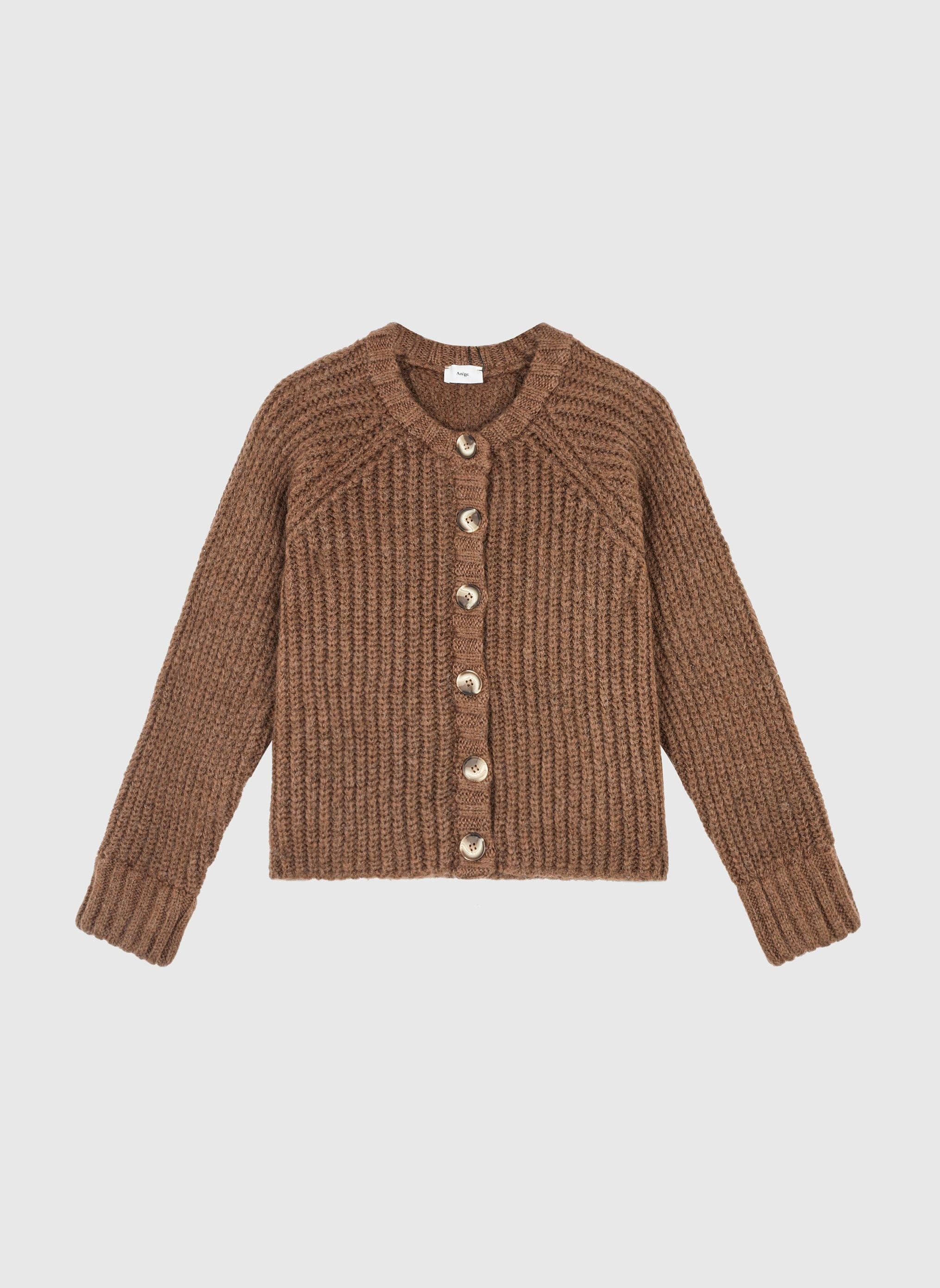LESASHA Strickjacke Weste marron glacé