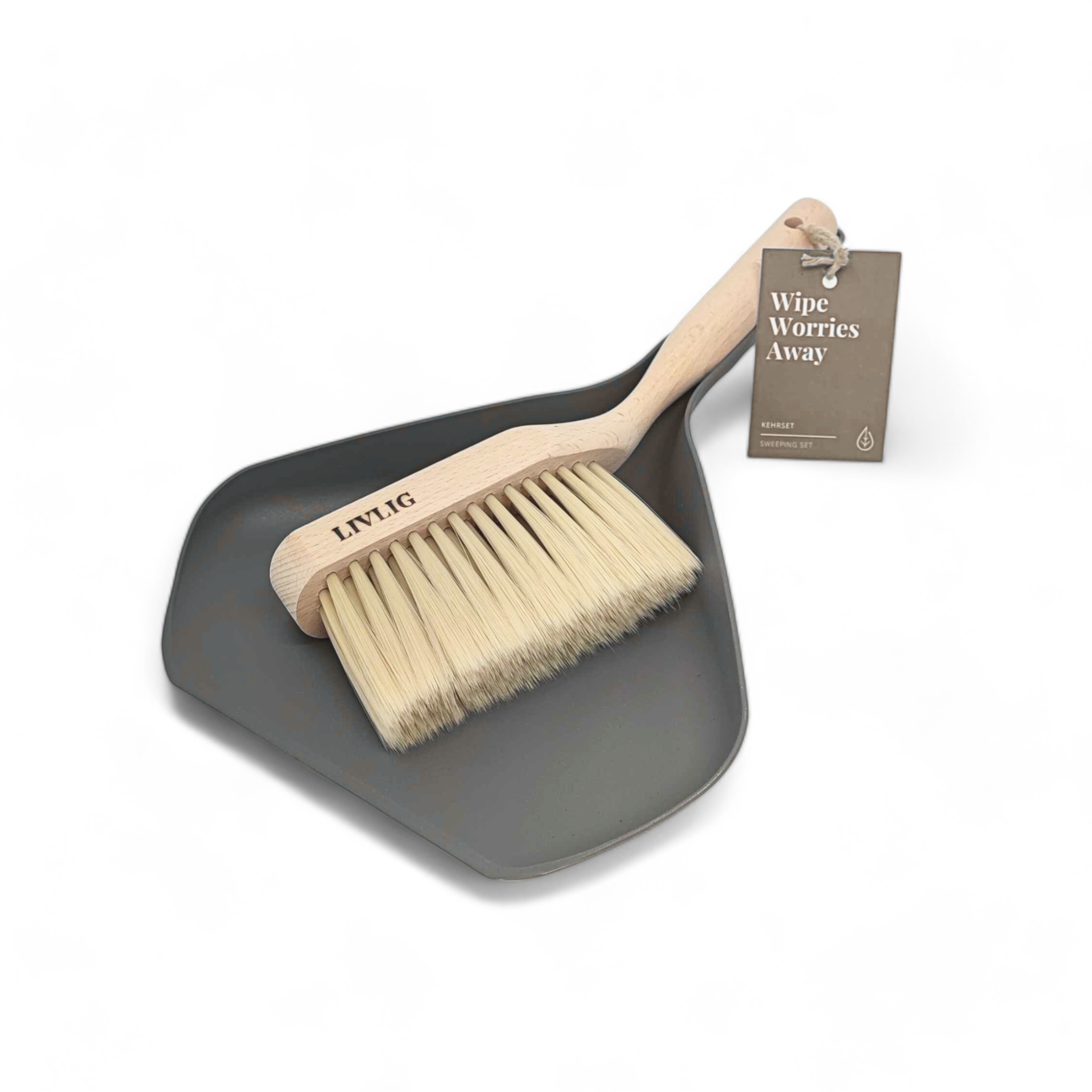 Kehrschaufel mit Besen (Recyclingmaterial)