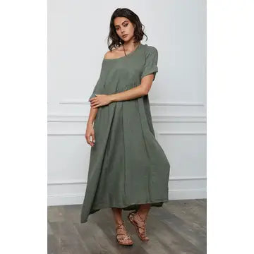 Langes Kleid aus 100 % Leinen REF.7148:
