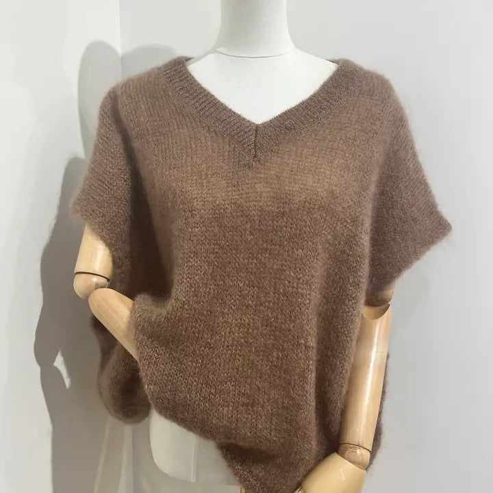 Pullunder Taupe aus Mohair