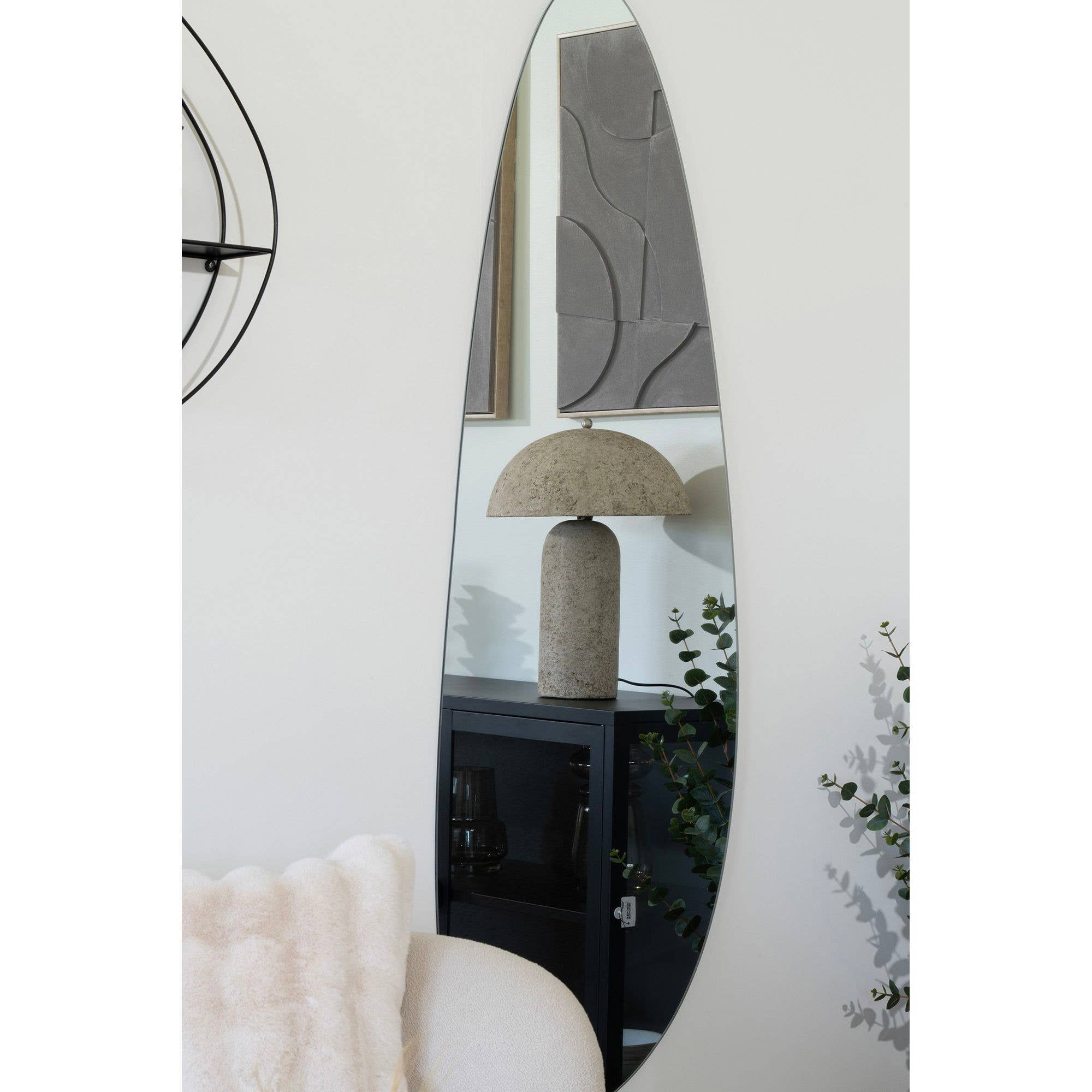Astley - Tischlampe. Pappmaché. steingrau 150 cm Kabel