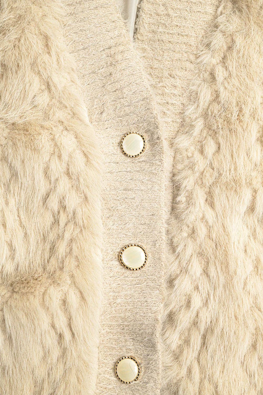 Kurzjacke in Beige aus feinem Fell