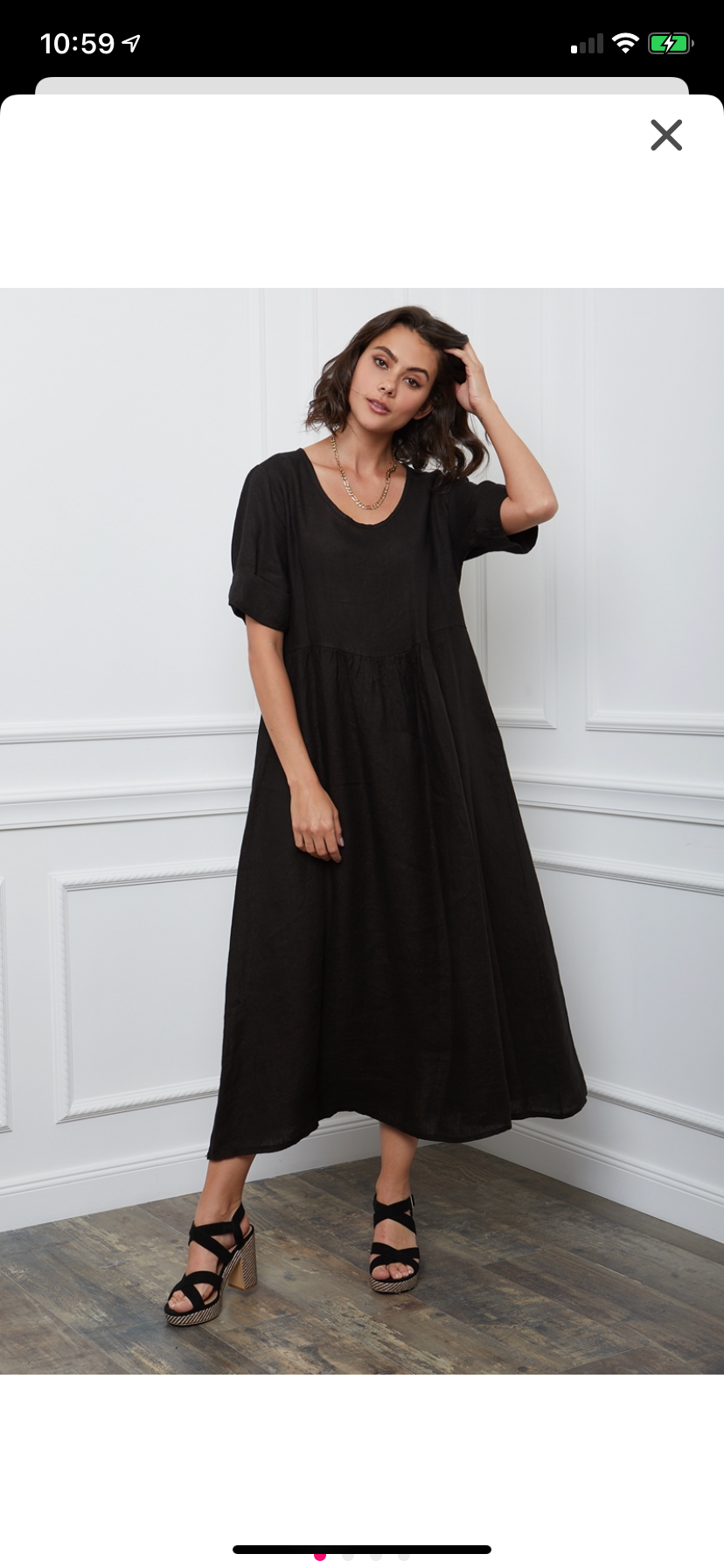 Langes Kleid Leinen Marine blau