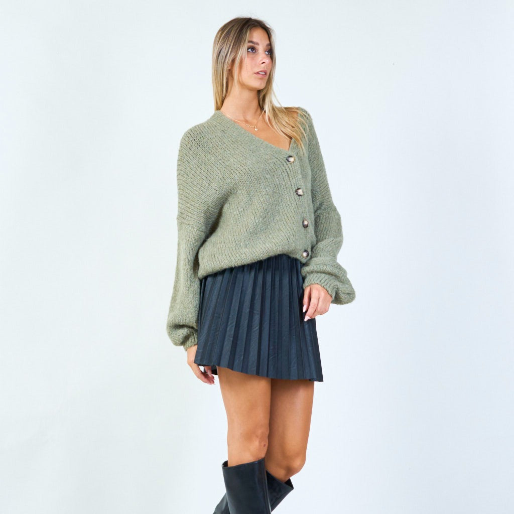 grobe Strickjacke in grün