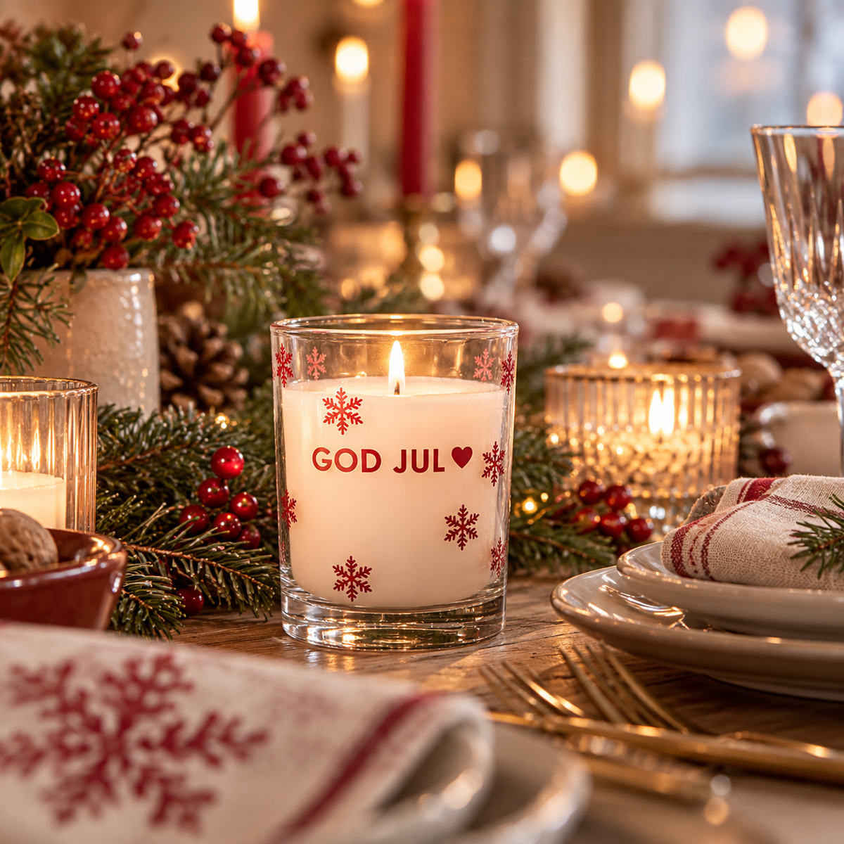 Kerze im Glas God Jul Det Gamle Apotek