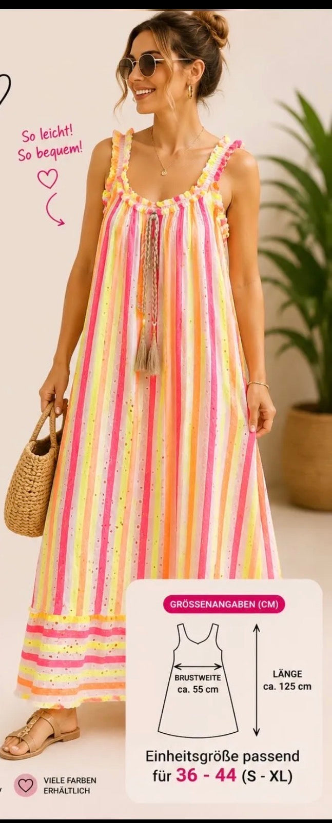 perfektes Sommerkleid in knalligen Farben
