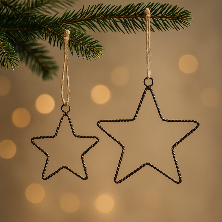 Metall Stern zum Hängen - 2er Set