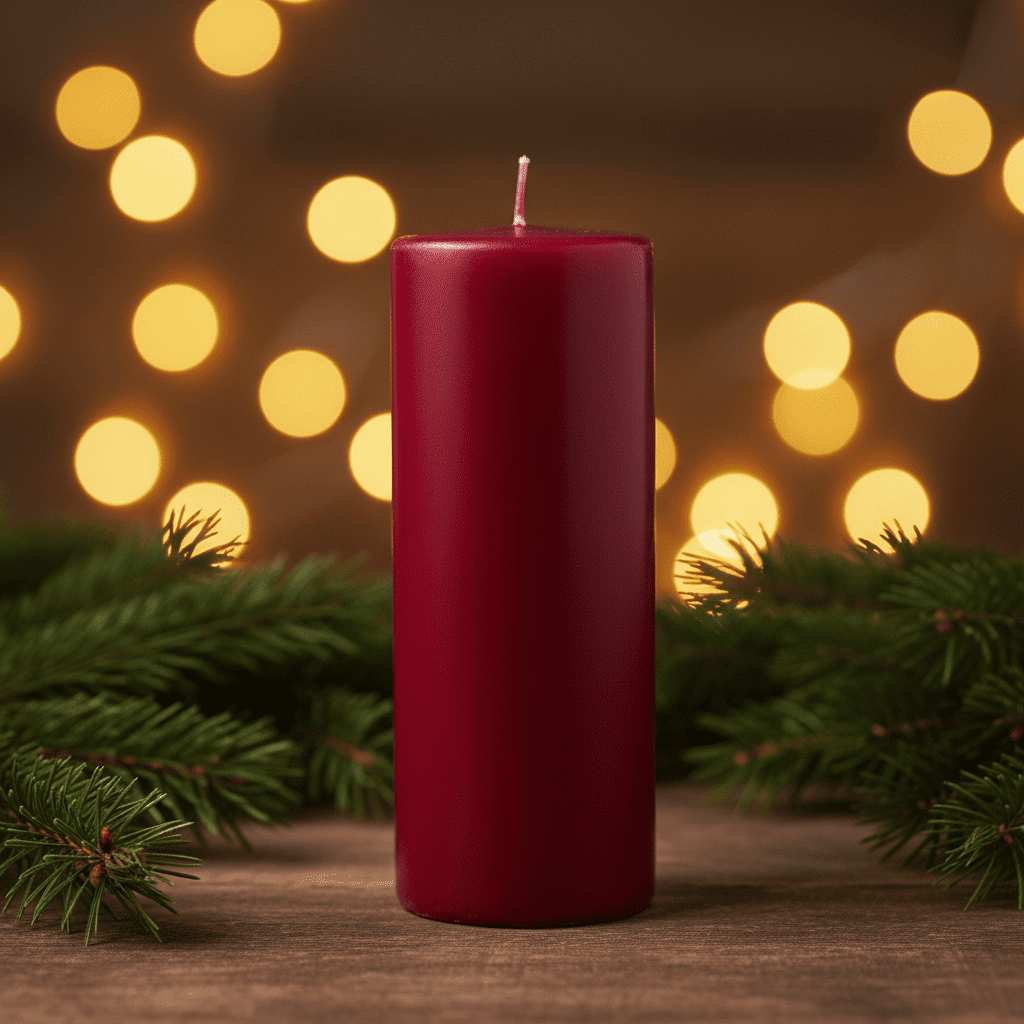 Stumpenkerze dunkelrot Ø:7 H:20