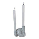 Kerzenhalter Keramik weiß für zwei Kerzen