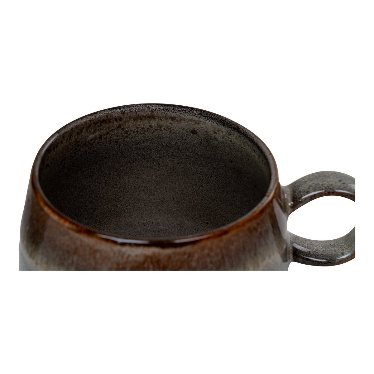 Tasse Keramik grau / braun 4-er Set