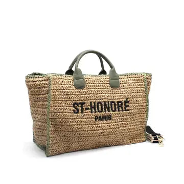CROCHET St-Honore zweifarbige gewebte Tragetasche
