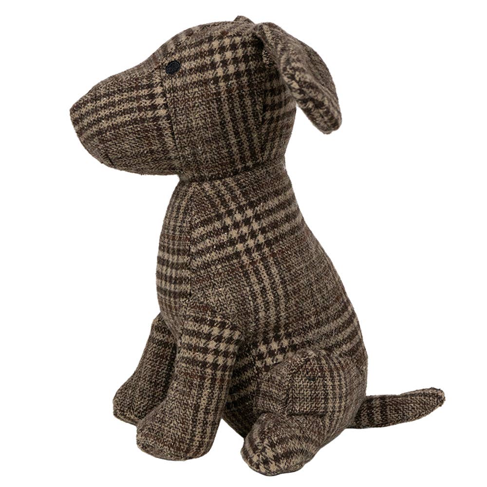 Türstopper Hund kariert 21 x 16 x 26 cm