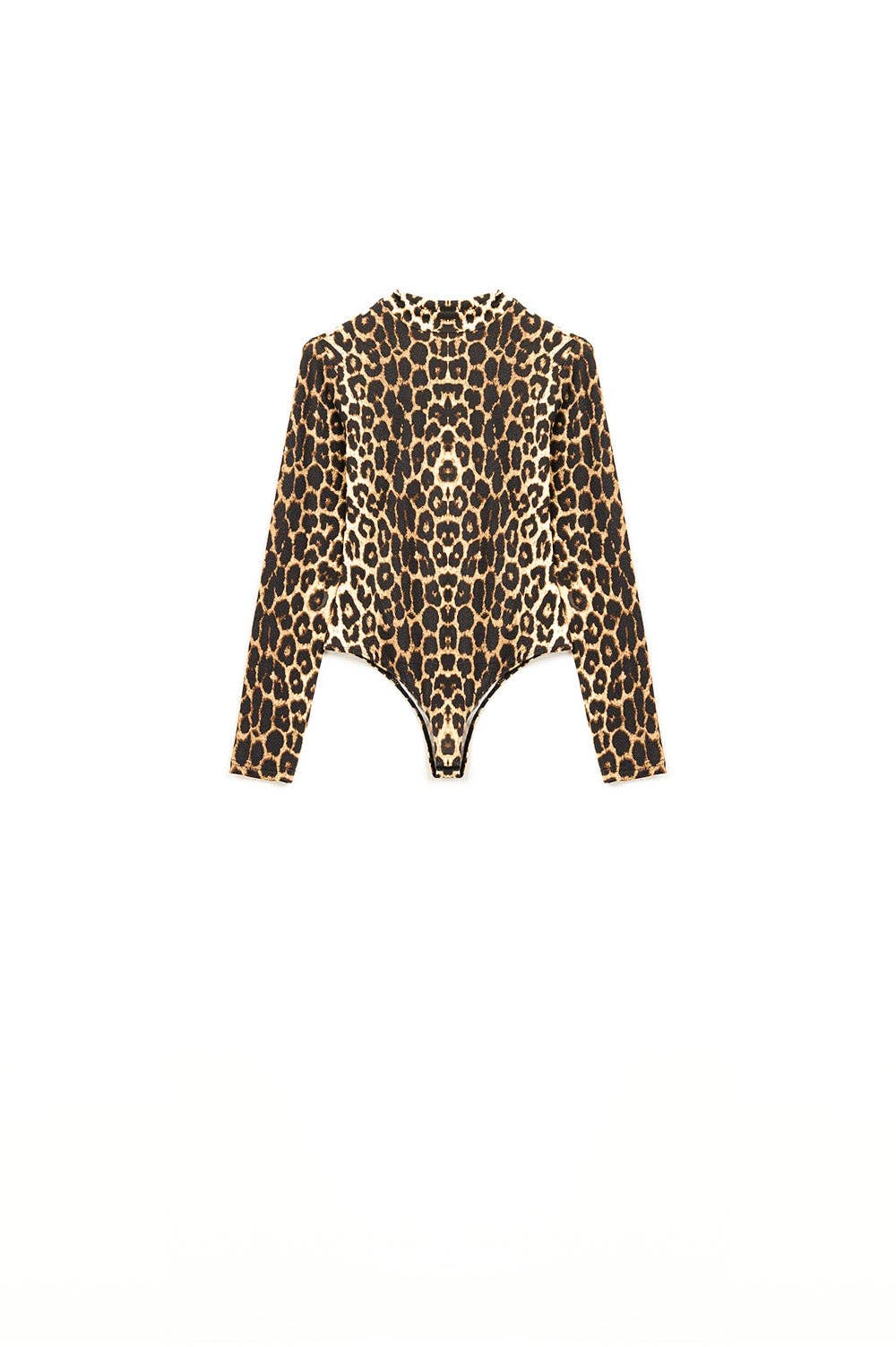 Langarmshirt / Body aus Elastan mit Leopardenmuster